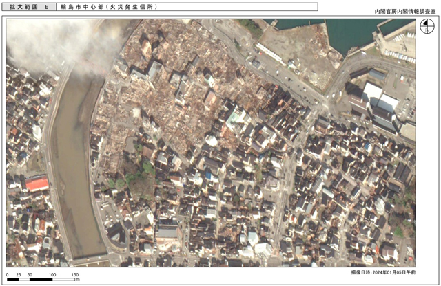 内閣情報調査室「令和６年能登半島地震に係る被災地域に関する加工処理画像」より